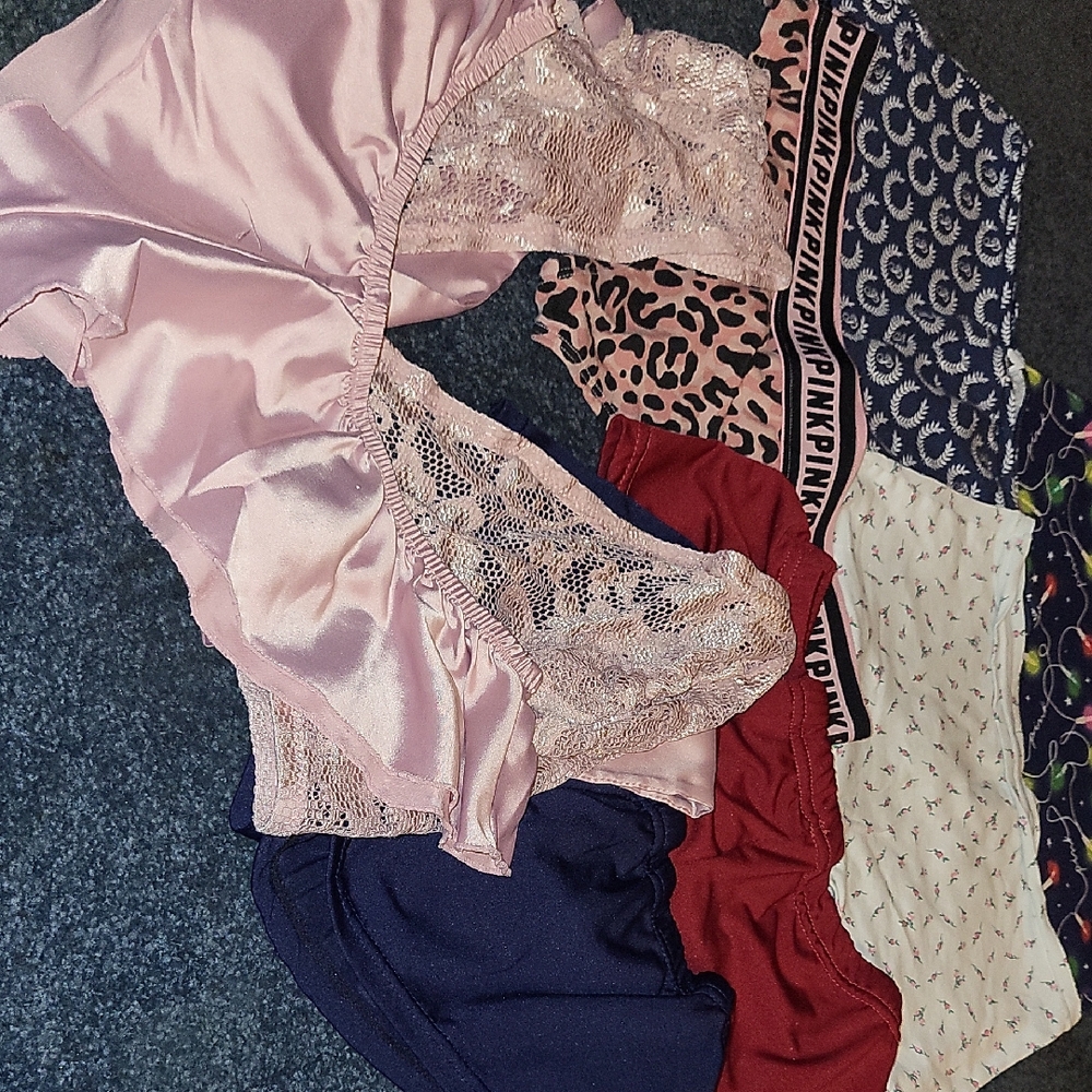 PINK Victoria's Secret Panties Set - Light Pink, Red, Navy, Cream